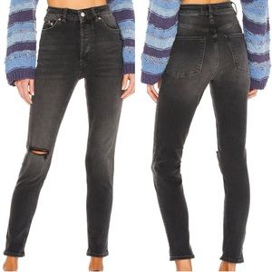 Free People NWT Zuri Mom Jean Dusty Roads Black 28